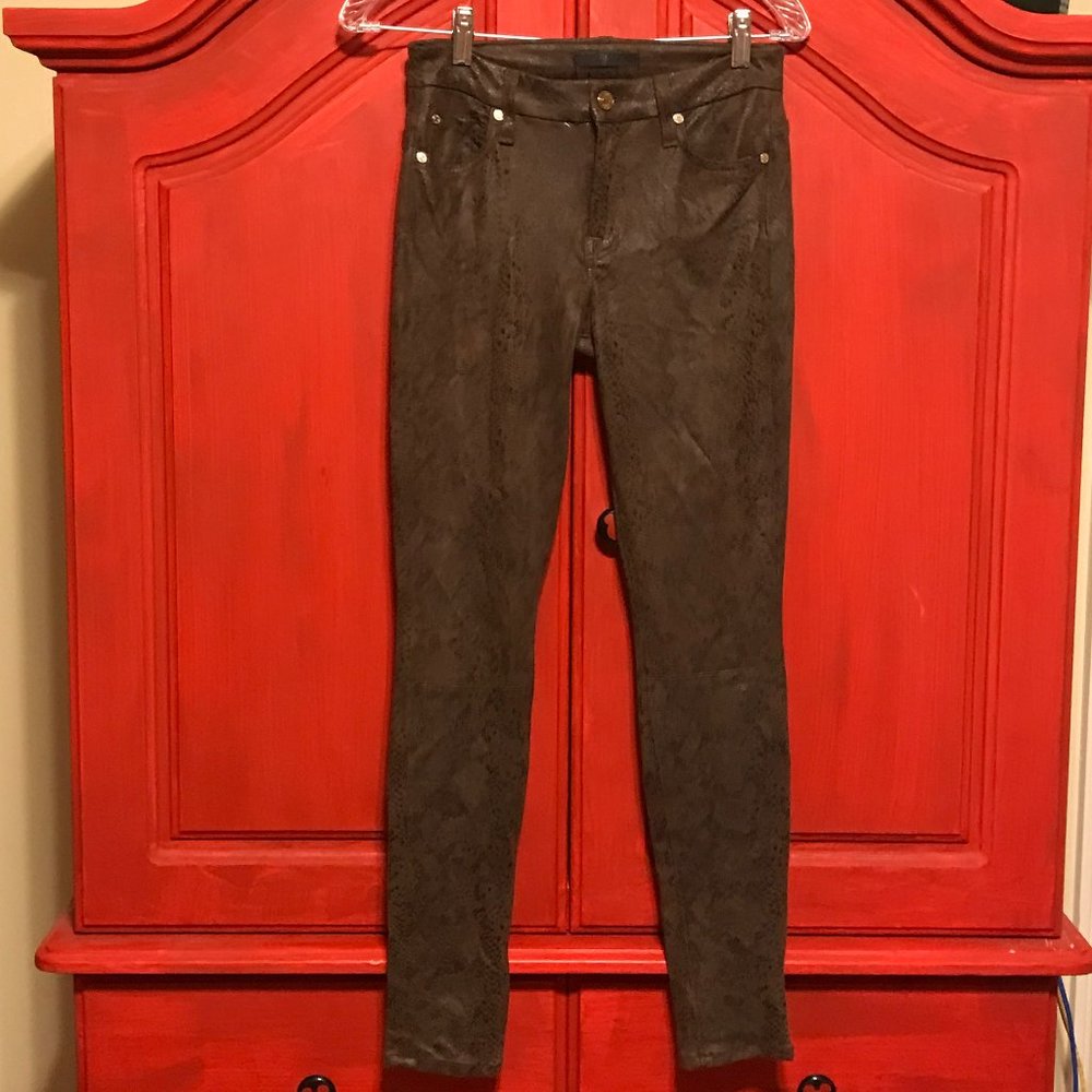 7 For All Mankind snakeskin brown jeans pants size 25